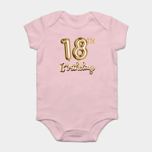 18th Birthday Gifts - Party Balloons Gold Baby Bodysuit